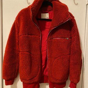 Aritzia Wilfred Free The Teddy Jacket Red XS